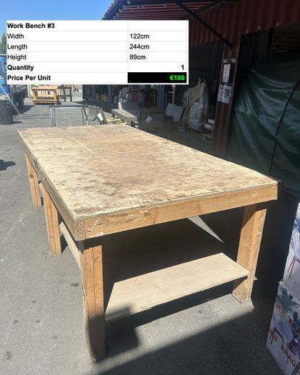 Heavy Duty Wooden Work Bench 244cm Workshop Table
