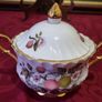 Royal Imperial Fruit Garden Finest Bone China Gold Gilt Two Handled Sugar Bowl With Lid And Underplate Made In England Image 7
