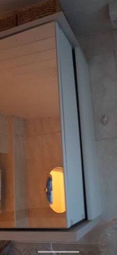 Bathroom mirrored swivel cabinet