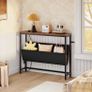 Console Table with Power Outlet and Pouch, Narrow Behind Sofa Table 100 cm Slim Console Table with Charging Station and Adjustable Oxford Pouch, Hallway Table for Entryway, Living Room, Bedroom Image 4