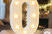 Light Up Marquee Numbers Sign Cool &amp; Warm Light up Numbers for 0th Birthday Decorations, LED Number Lights for Wedding Anniversary Grad Home Bedroom Table Wall Party Decor, Number 0 .....