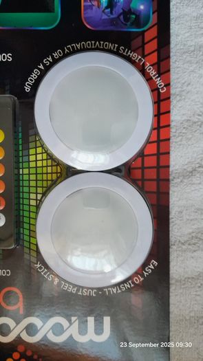 JML Mood Magic Beat Sound Responsive Remote Controlled Wireless Colour Changing LED lights - Pack Of 4