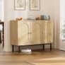 Sideboard Storage Cabinet, Kitchen Cupboard Storage with 3 Doors, Rattan Buffet Cabinet for Living Room, Dining Room, Kitchen, Hallway Image 2