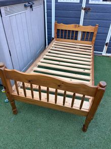 2 x Matching Solid Single Wooden Bed Frames - Can Deliver