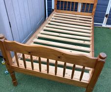 2 x Matching Solid Single Wooden Bed Frames - Can Deliver