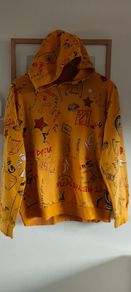 Anime ,Graffiti, Harajuku Japanese Streetwear Yellow Hoodie size S/M