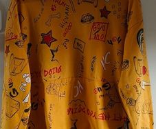 Anime ,Graffiti, Harajuku Japanese Streetwear Yellow Hoodie size S/M