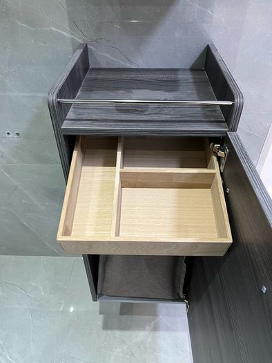 Ex Display Danish made Dansani Mido Pine Grey Wall Cabinet, wall Hung base unit , wooden tray & Laundry bag