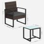 3-Piece Garden Furniture Set  Rattan-Style Chairs & Table for Balcony, Terrace & Garden Image 5