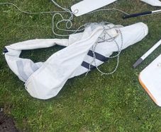 Sails for laser 2 dinghy, tiller , rudder and keel
