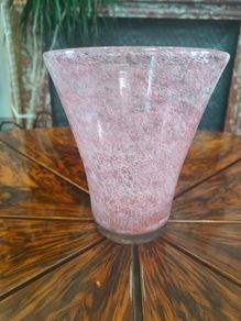 Rose Pink Clouded Hand blown Art Glass