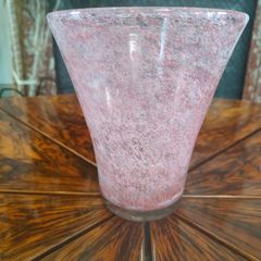Rose Pink Clouded Hand blown Art Glass
