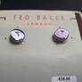 New Earrings Ted Baker silver color with small sparkling stones & T letter RRP 39 euro NEW Image 2