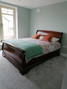 solid mahogany sleigh bed frame