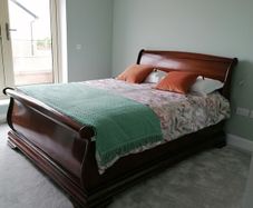 solid mahogany sleigh bed frame