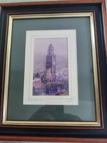 Framed Shandon Bells. Cork Ireland Hand Signed Print By Philip Gray