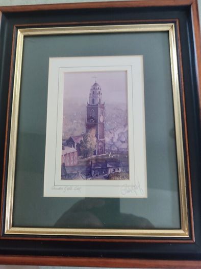 Framed Shandon Bells. Cork Ireland Hand Signed Print By Philip Gray