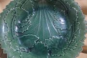 Antique Majolica Green Grape Plate