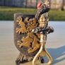 Vintage Cast Iron Scottish Guard & Shield Bottle Opener Stand Reg No.891381 Image 3