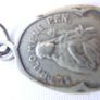 Antique Religious  French catholic silver medal pendant Holy charm Image 4