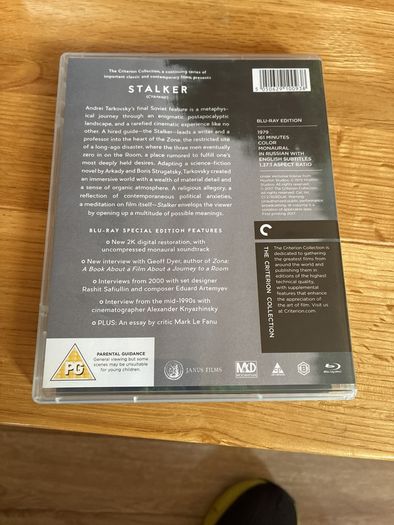 Criterion Collection Blu Ray. Stalker