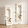 LED Full Length Mirror Wavy Full Body with Velvet Frame Image 2