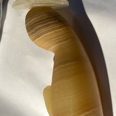 Modernist Carved Banded Onyx Sculpture of Our Lady / Virgin Mary 10 Signed SOFI 2016 17