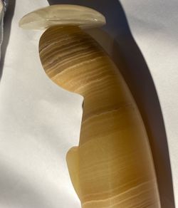 Modernist Carved Banded Onyx Sculpture of Our Lady / Virgin Mary 10 Signed SOFI 2016 17