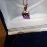 10 ct gold Amethyst and Diamonds pendant Image 9