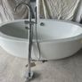 Free standing oval bath and taps set Image 2
