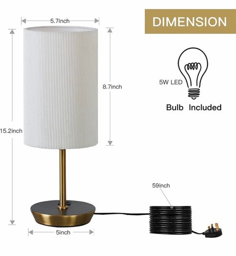 FREE P&PTouch Bedside Lamps, Dimmable USB Table Lamp with 2 USB Charging Ports  (Bulb Included)