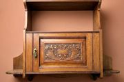 Edwardian Arts and Crafts Oak Hanging Wall Cabinet