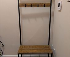 Coat rack with bench and shoe shelf