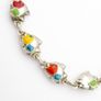 Vintage Enameled Fish Sterling Silver Bracelet Image 3