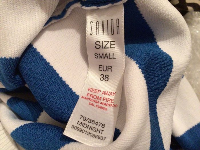 Savida Ladies Blue & White striped Jumper size 10 includes postage