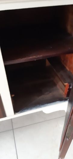 Antique side board & matching mirror