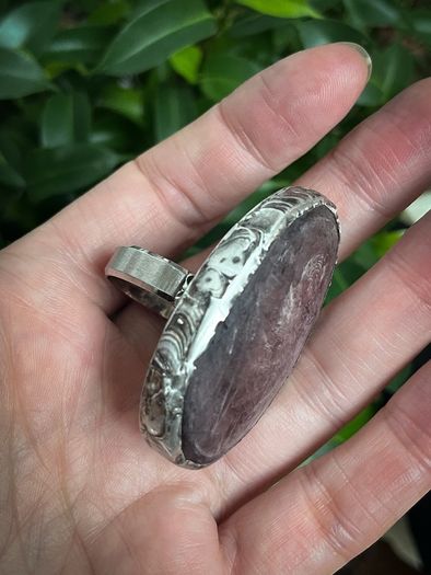 1 Stunning Purple Mica Stone  Lepidolite Meditation Reiki Crystal Dystopian Ring Size 8