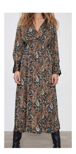 ZARA printed satin dress, bloggers favourite XS, new