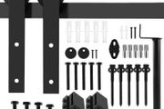 6.6 FT 200cm Black Barn Door Hardware Kit with Handle