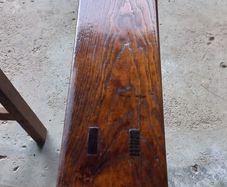 Set Of Two Antique French Solid oak Benches very sturdy  strong and solid Beautiful Patina