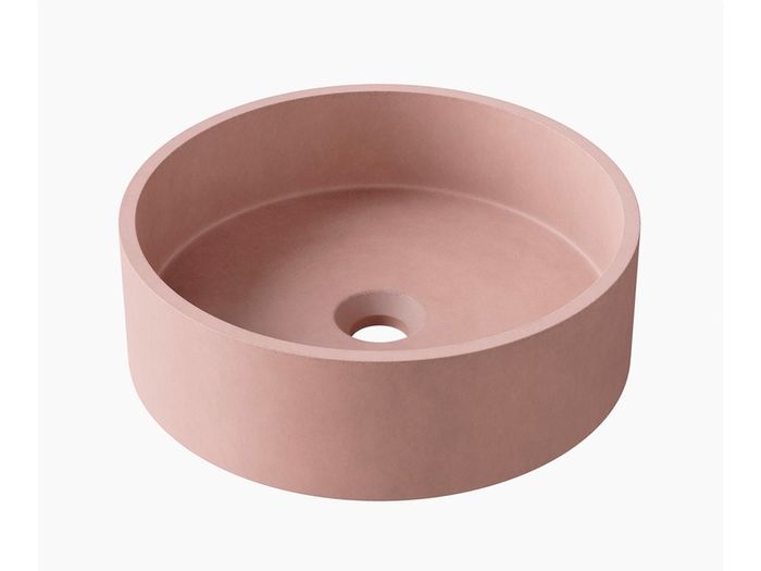 Entero Concrete Vessel Basin - Dusky Pink