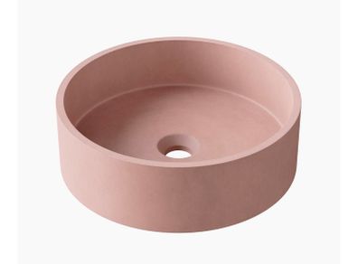 Entero Concrete Vessel Basin - Dusky Pink