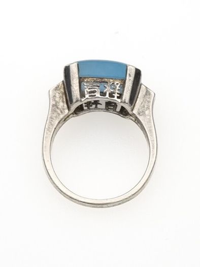 925 Vintage Sterling Silver & Blue Chalcedony Ring