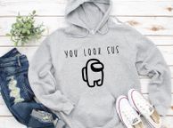 main image for ad Sus, You Look Sus Hoodie, Among Us Hoodie, Gamer Hoodie, Among Us Pullover, Gamer, Gamer Gift