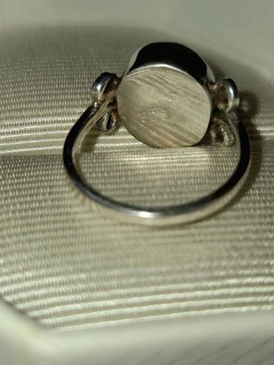 925 Sterling Silver & Black Onyx Stone Ring - Size 7/N