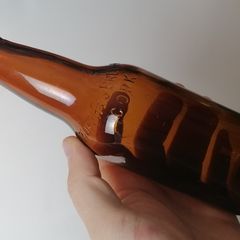 31 - Vintage Murphys Brewers Beer Bottle Embossed Letters Brown Glass Cork