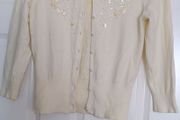 Beaded vintage retro A-Wear cardigan with pearl buttons