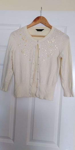 Beaded vintage retro A-Wear cardigan with pearl buttons