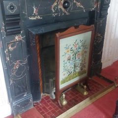 ORIGINAL Kilkenny Marble Fireplace - Victorian Black Limestone - Complete