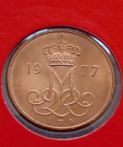 Denmark 1977 Coin Stamp cover BUNC